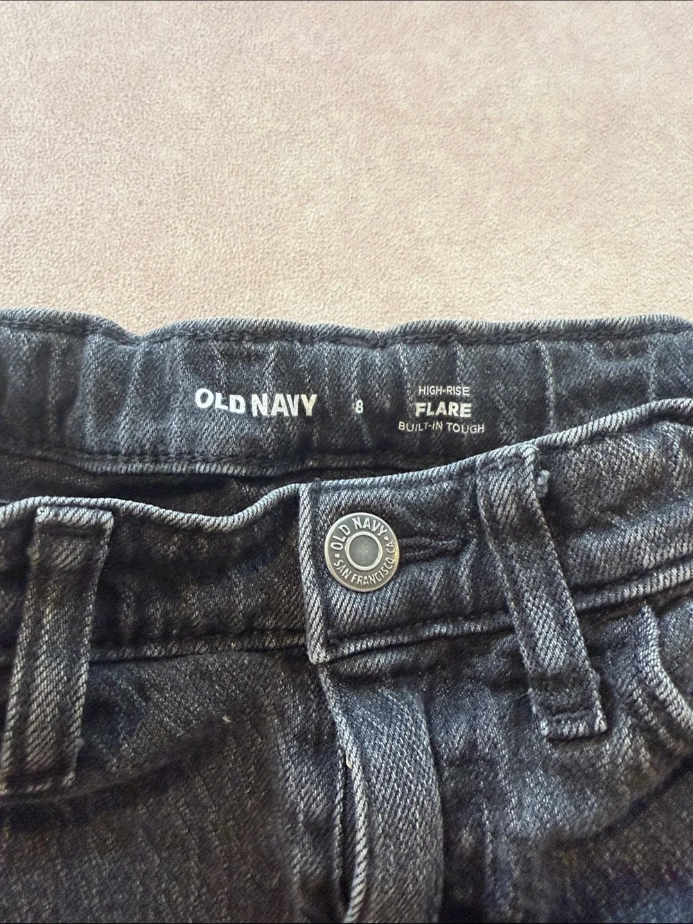 Old Navy High Rise Flare Jeans • size 8 • distressed black